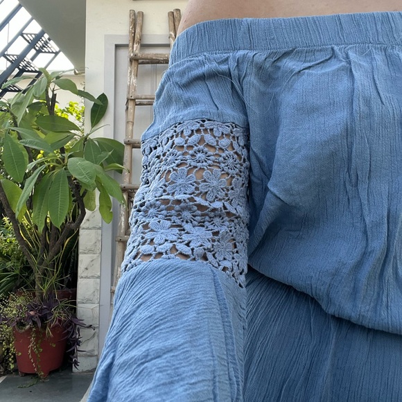 NWOT Blue Off Shoulder Romper / Playsuit - Picture 4 of 5